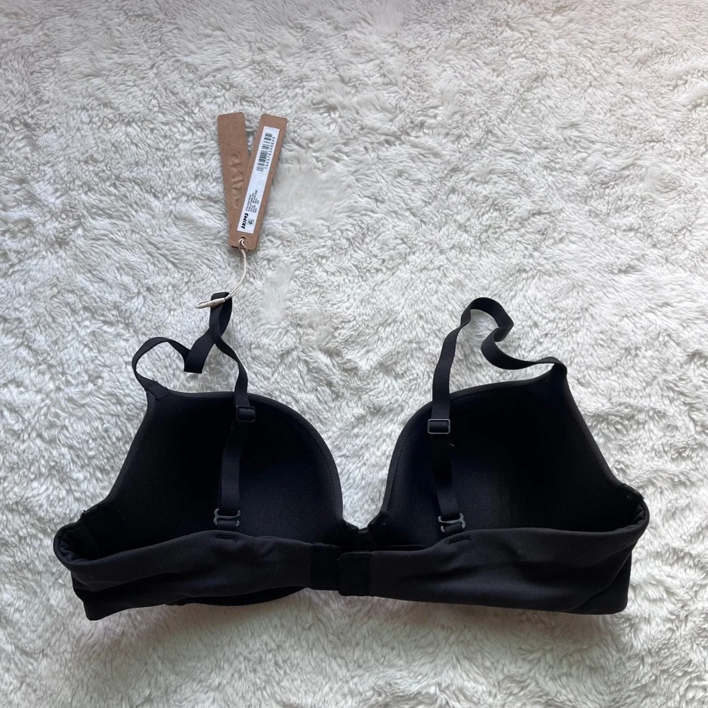SKIMS Women's Fits Everybody Push Up Demi Bra Onyx Black 34B BR-UWR-2295 NWT